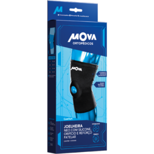 Joelheira Neo com Silicone, Orifício e Reforço Patelar Comfort Mova