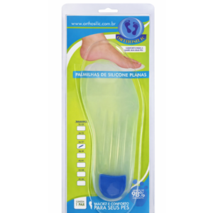 Palmilhas de Silicone Planas Lisa Azul Orthosilic